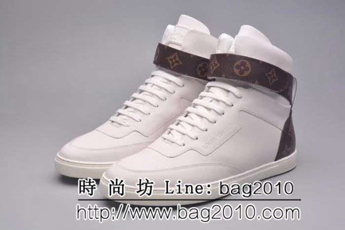 路易威登LV 高端狠貨 原版絲綢皮時尚休閒運動高幫男鞋 8FX2052